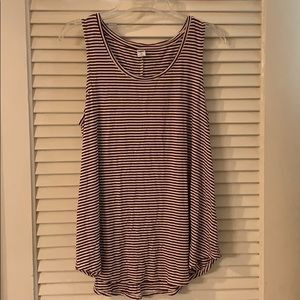 Burgundy and white striped Old Navy tank
